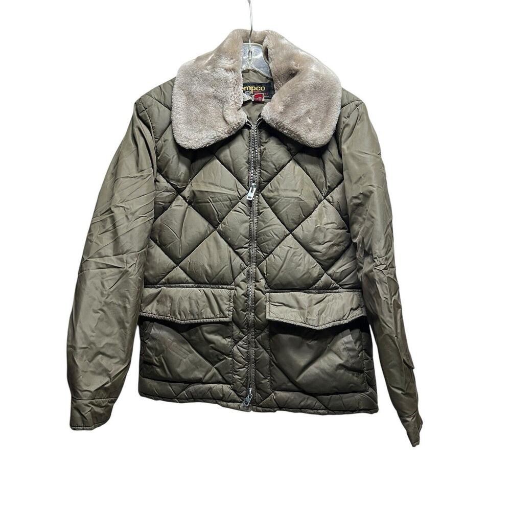 Vintage USA made GOOSE DOWN Quilted Puffer Large Parka TEMPCO 44 Jacket